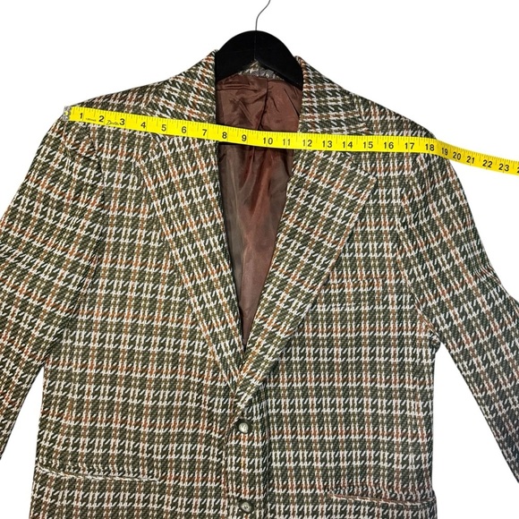 Vintage Montgomery Ward Houndstooth Tweed Blazer Wool Blend Men’s 40R Women’s XL - Picture 6 of 8
